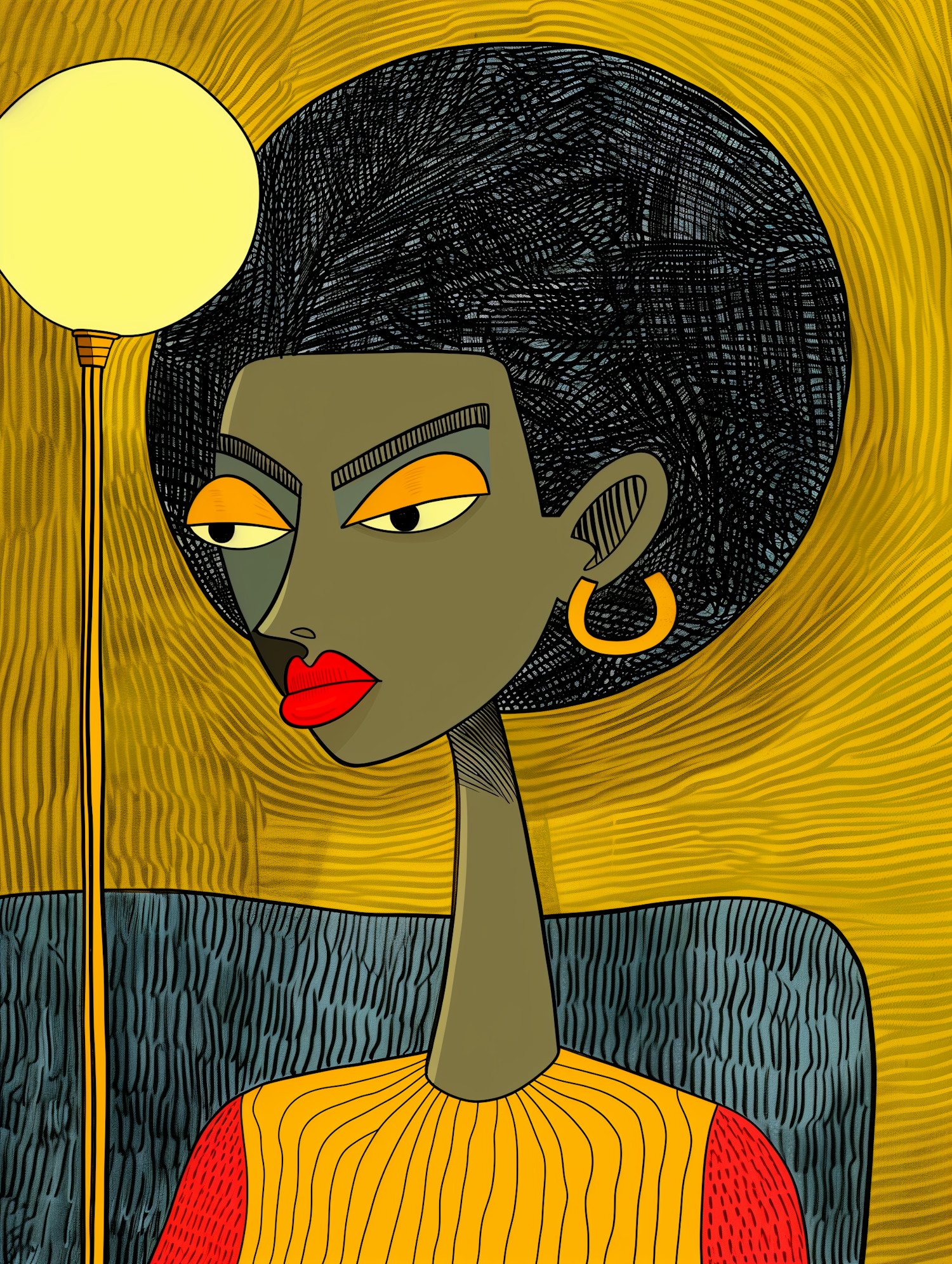 Stylized Afro Portrait