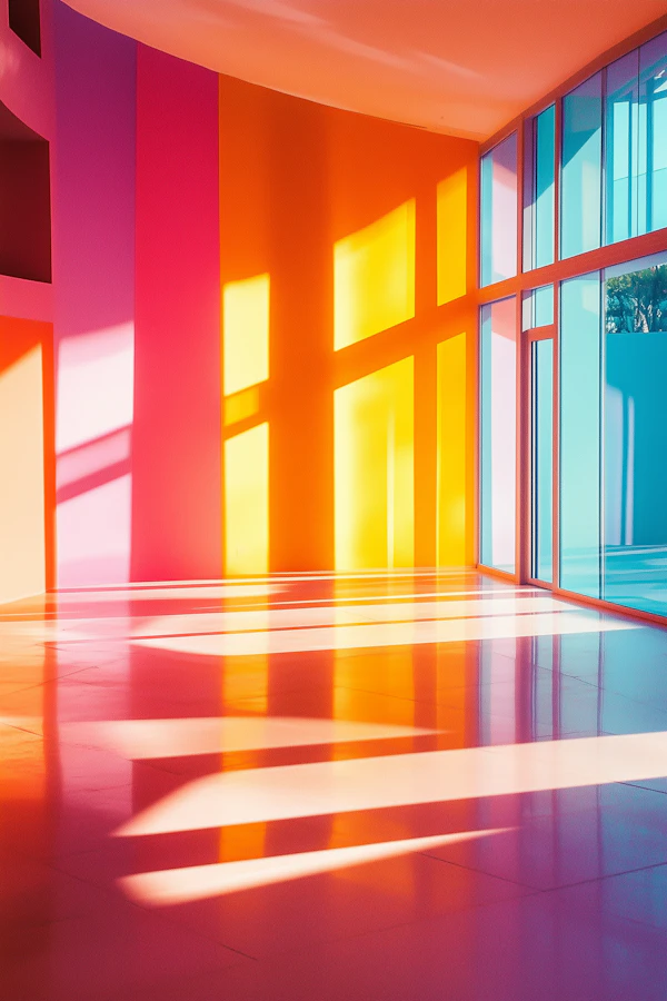 Vibrant Interior with Colorful Light