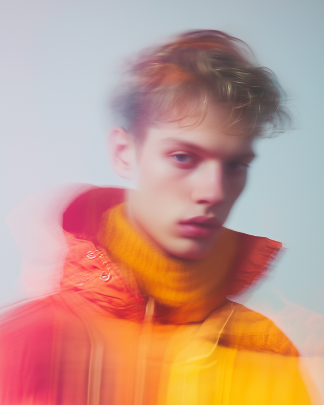 Dreamy Portrait with Orange Jacket