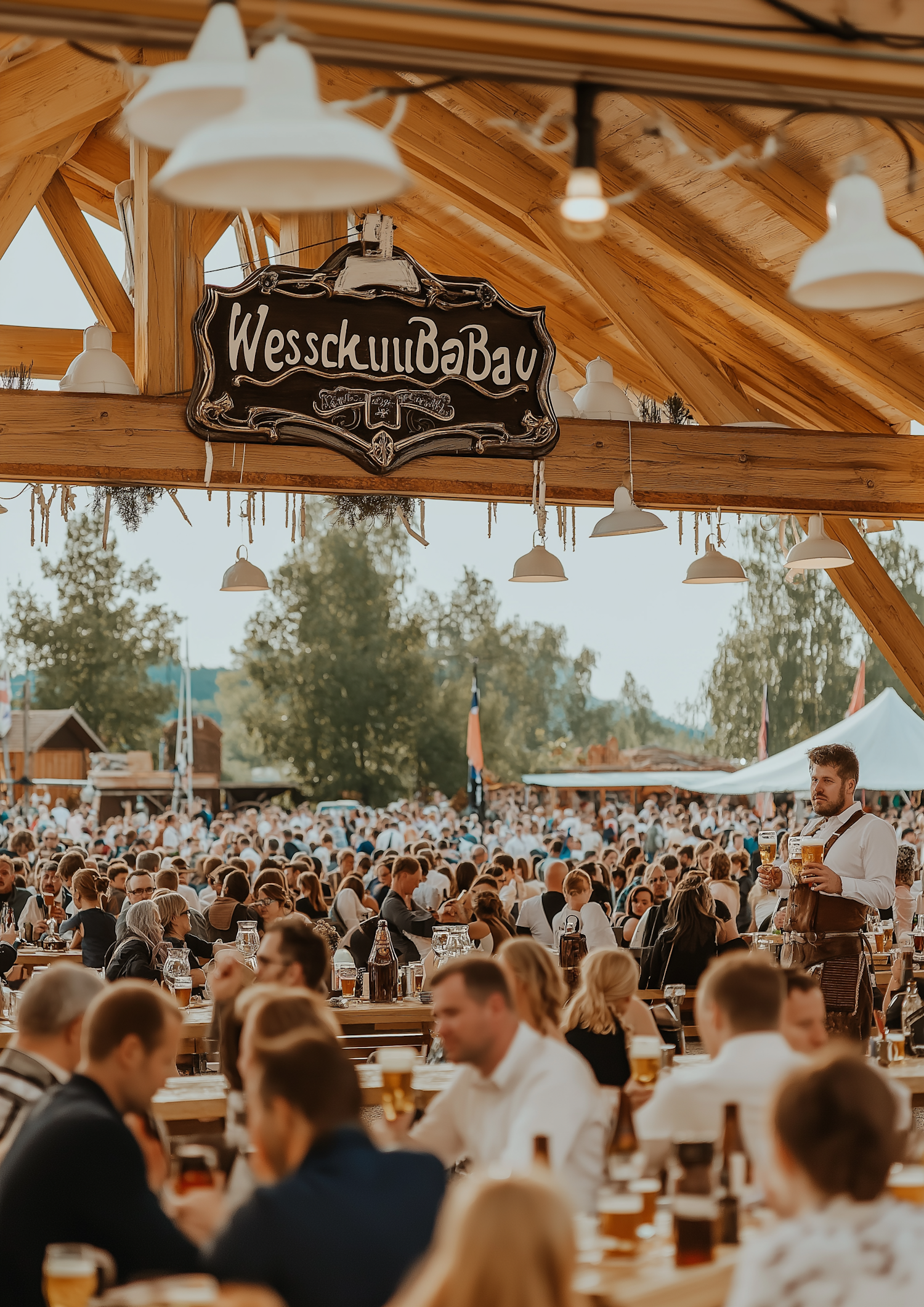 Outdoor Beer Festival Under Pavilion