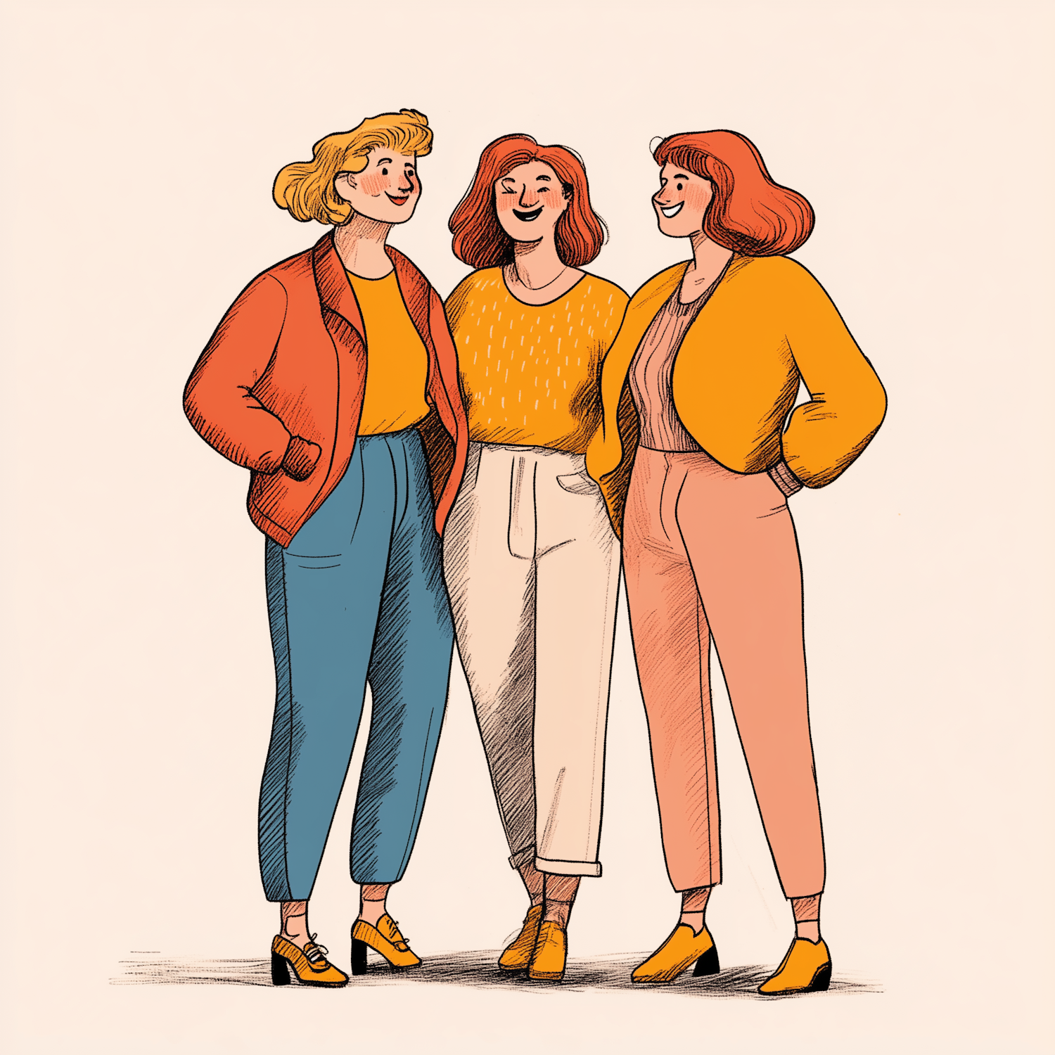 Cheerful Womens' Gathering Illustration