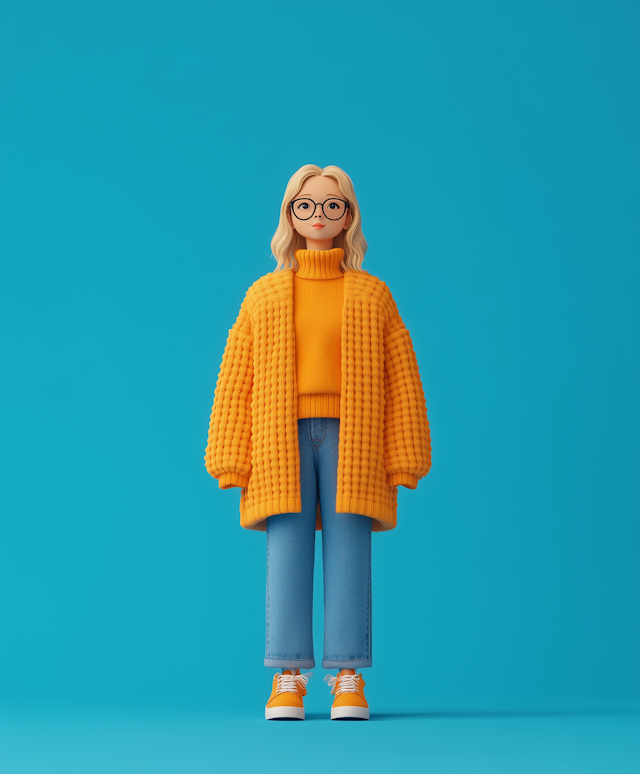 Stylish 3D-Rendered Character