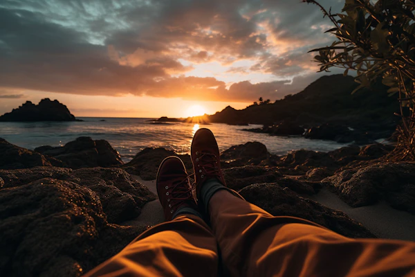 Casual Solace at Sunset