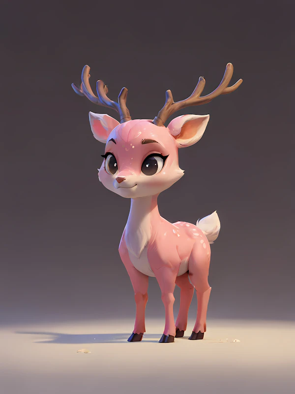 Pink Deer Illustration