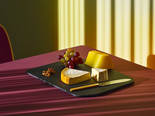 Cheese and Grapes Still Life