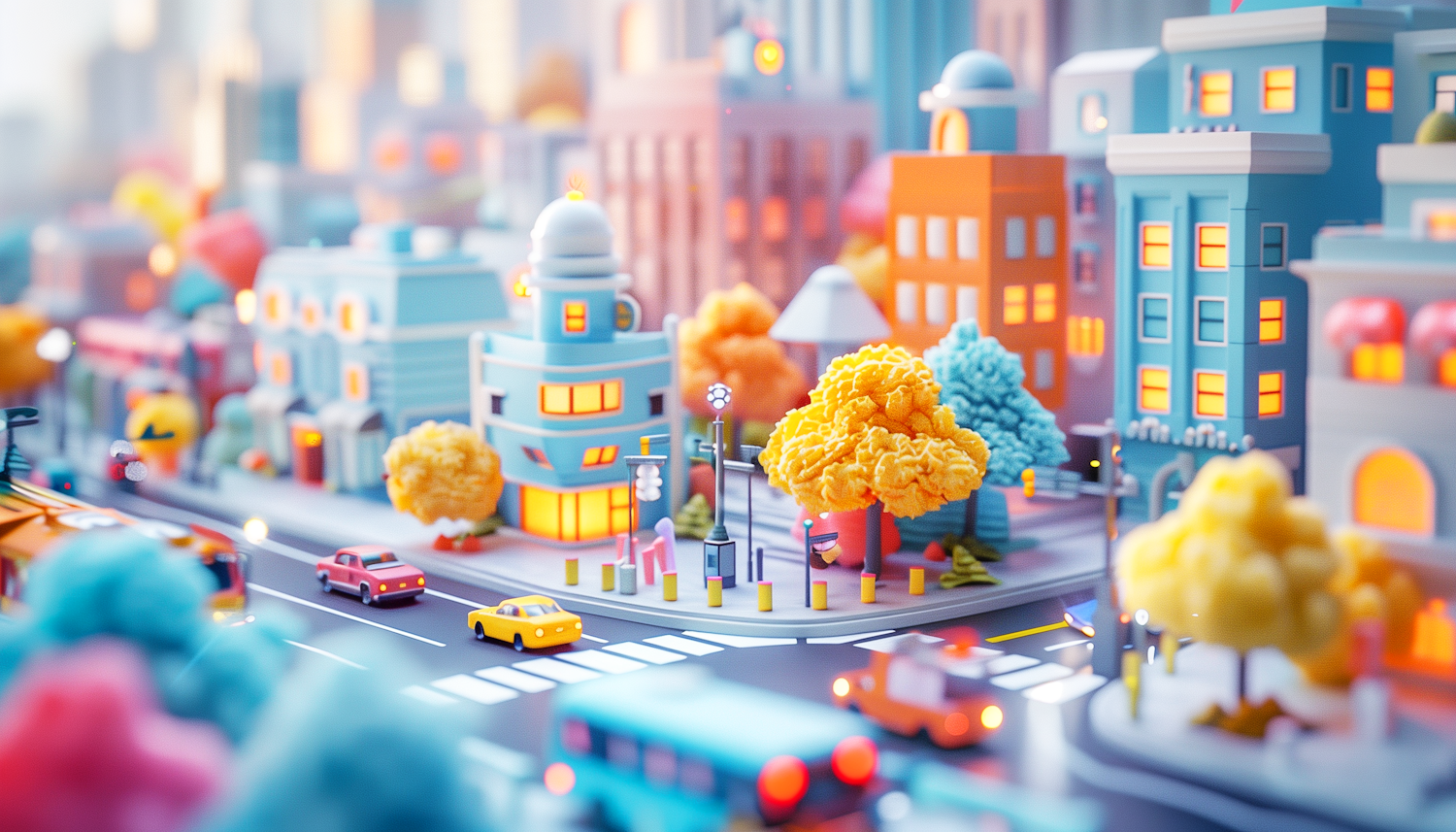 Whimsical Miniature Cityscape