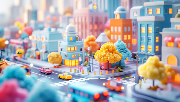 Whimsical Miniature Cityscape