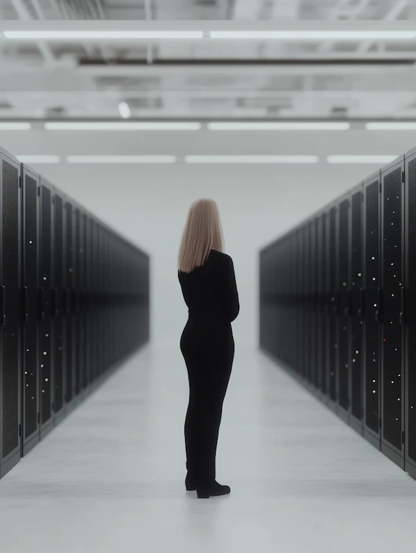 Woman in Data Center