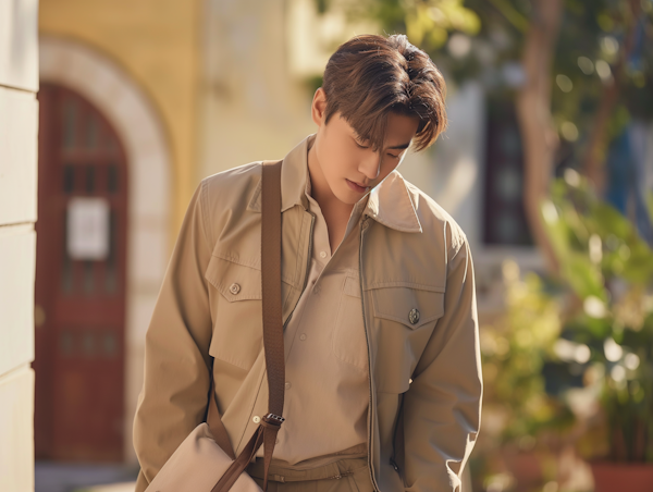 Contemplative Young Man in Stylish Attire