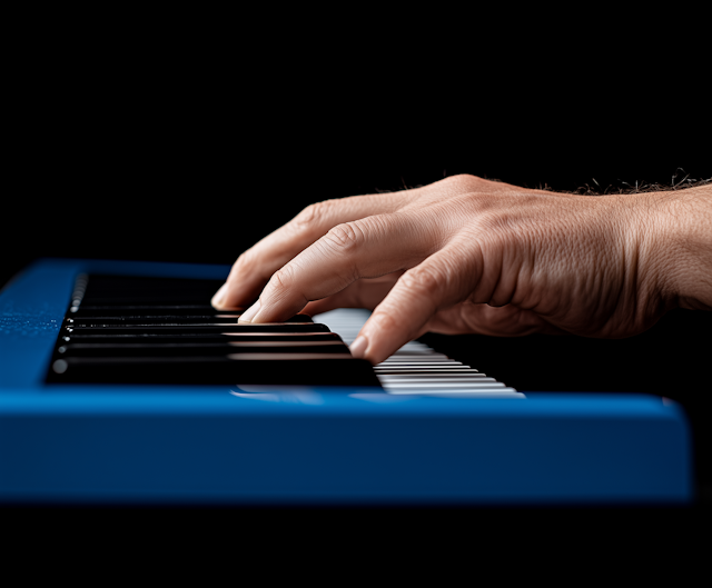 Hand Playing Electronic Keyboard