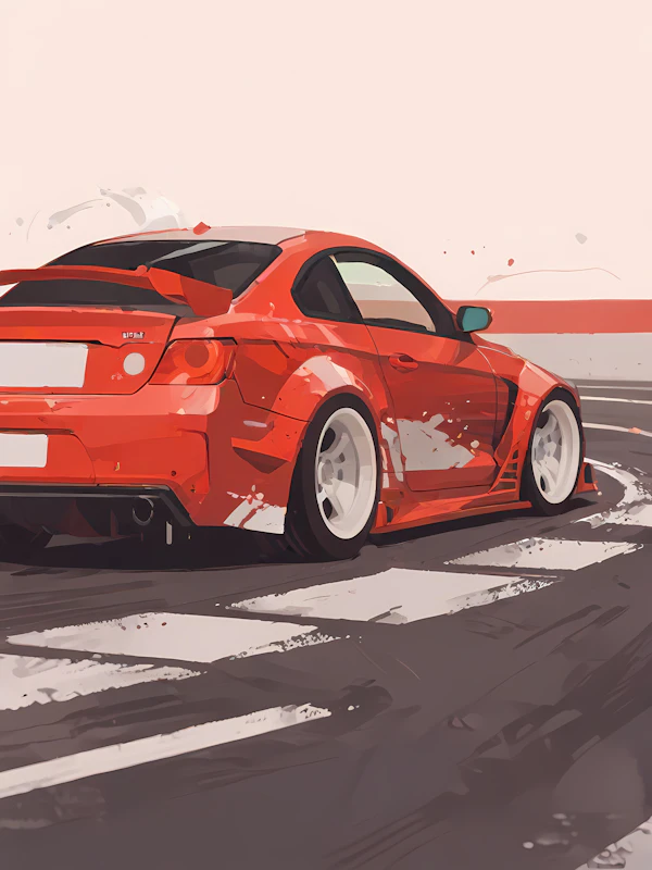 Red Sports Car Drift