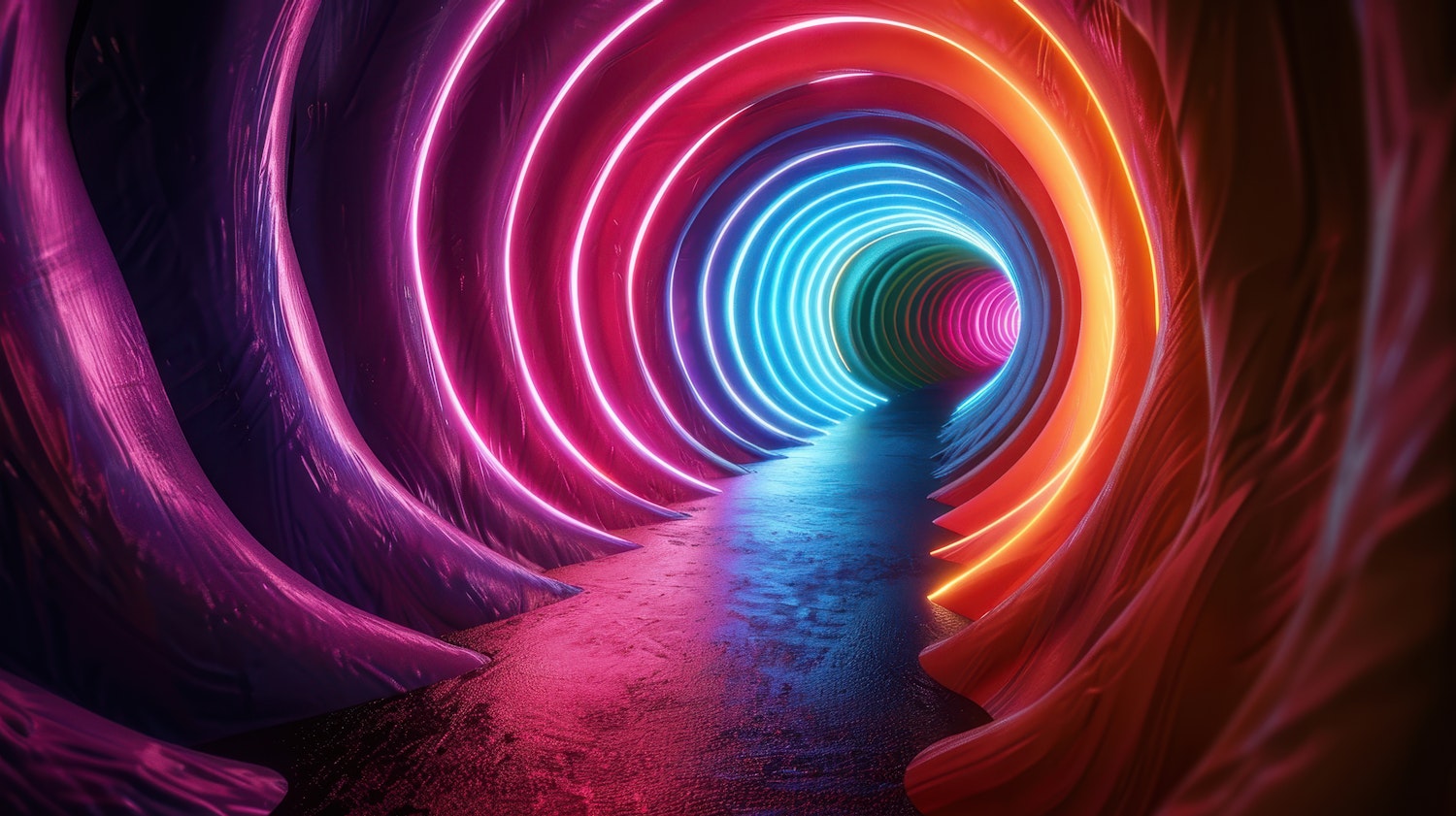 Futuristic Neon Tunnel