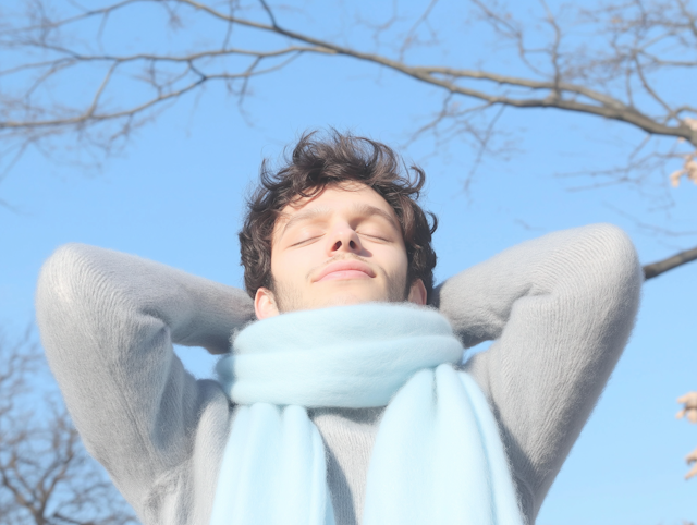 Serene Young Man in Nature