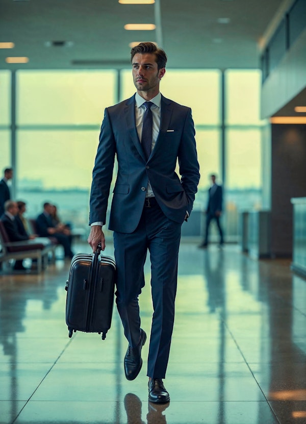 Businessman in Airport Terminal