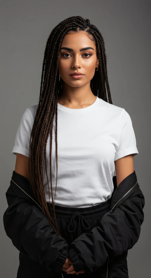 Portrait of a Woman with Braided Hair