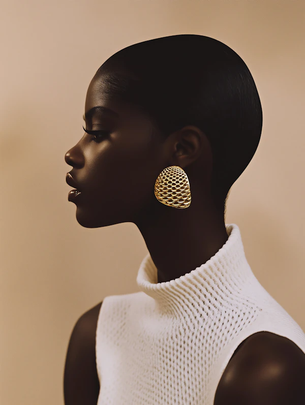 Profile Portrait with Gold Earring