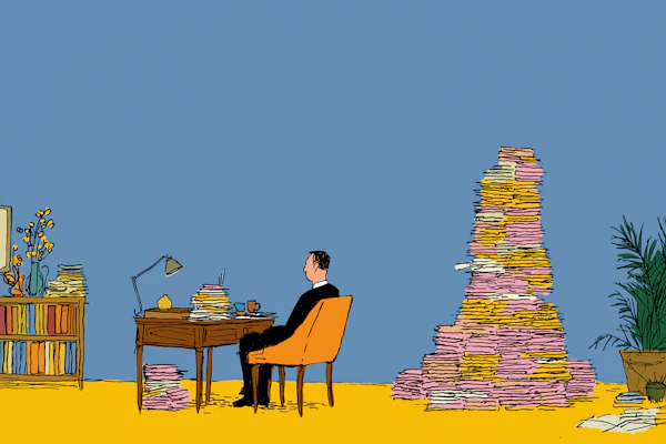 Man at Work Desk