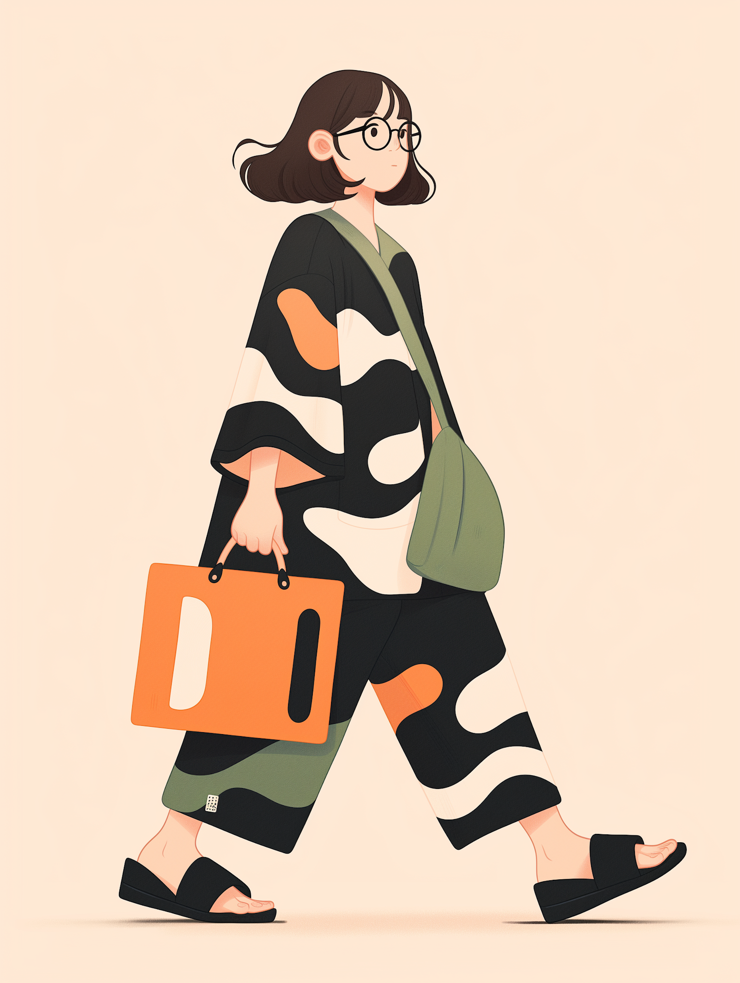 Stylized Illustration of a Person Walking