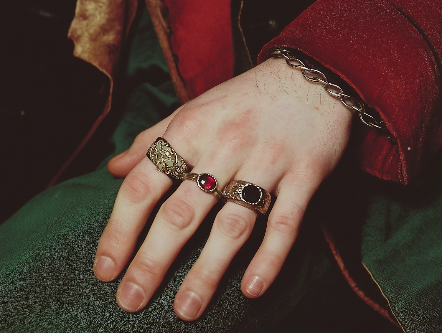 Ornate Rings on Hand