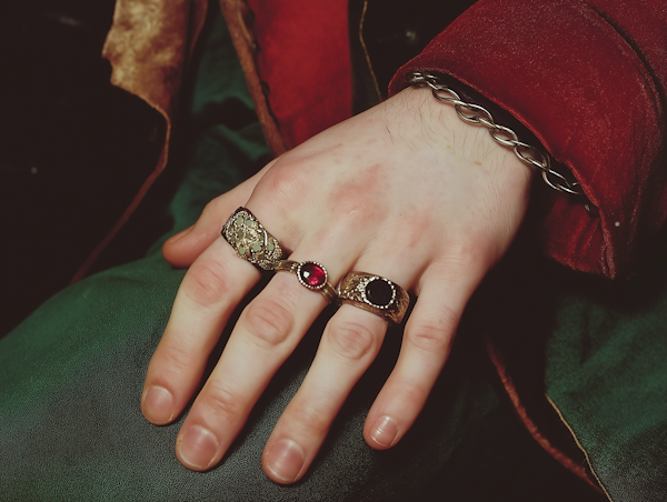 Ornate Rings on Hand