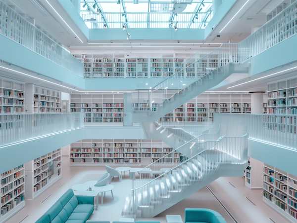 Futuristic Library Interior