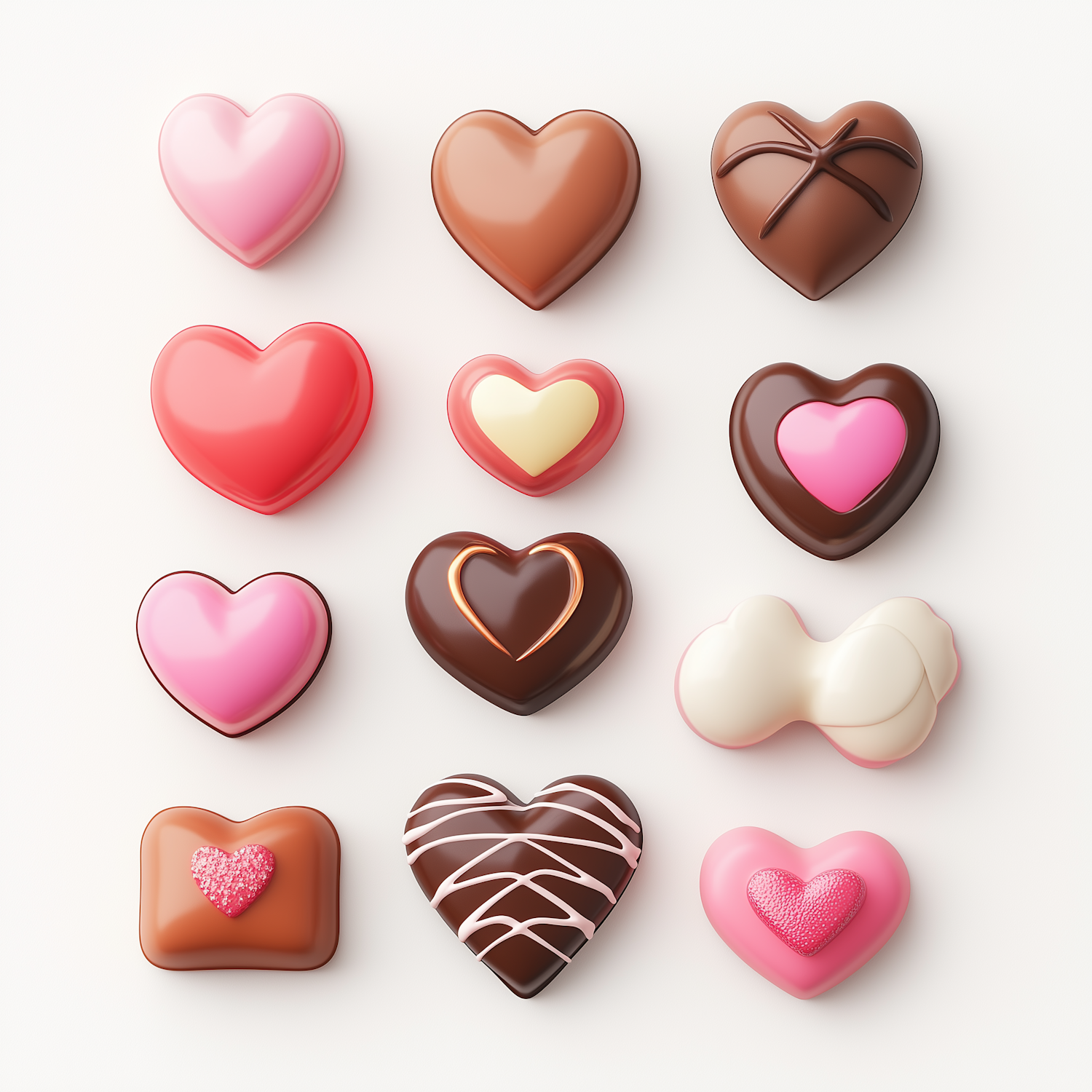 Heart-Shaped Chocolates Grid