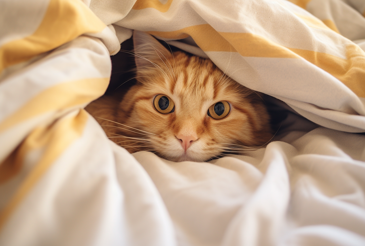 Cozy Ginger Tabby in Creamy Blanket Haven