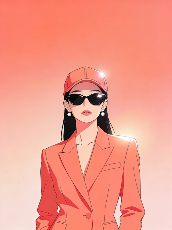 Chic Coral Portrait