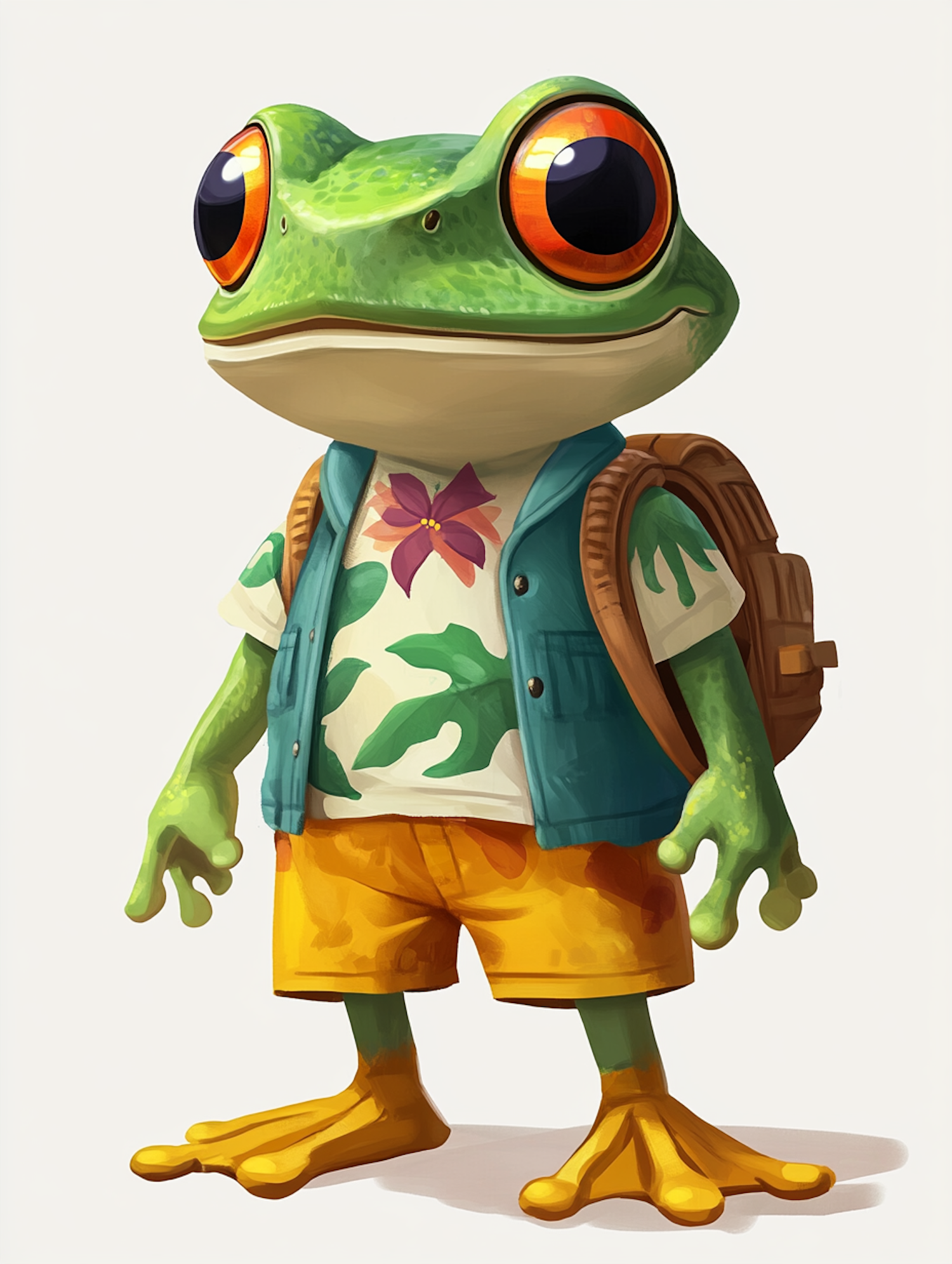 Cartoon Frog Adventurer