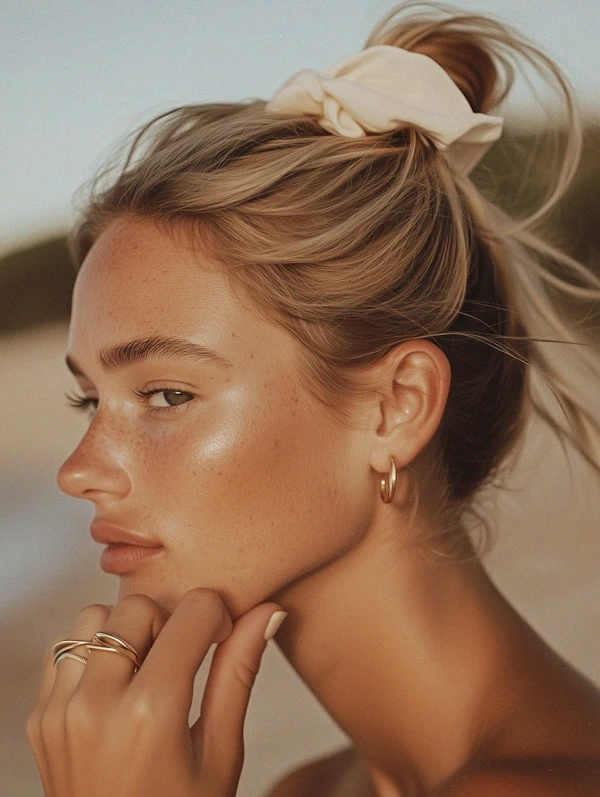 Freckled Woman Portrait