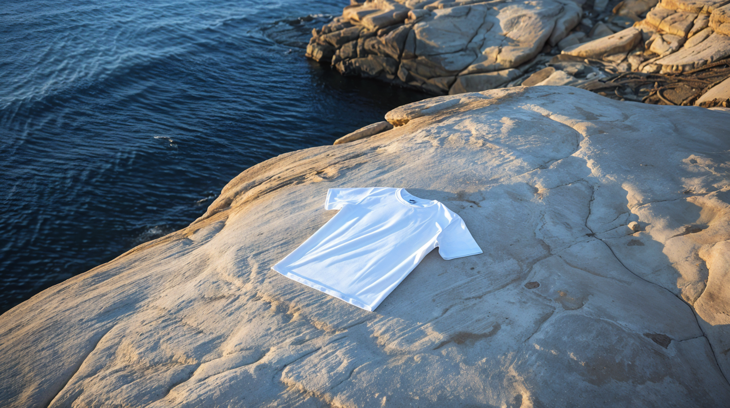 T-shirt on Rock by Water