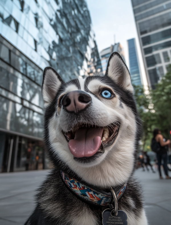 Urban Delight - Delighted Husky Portrait