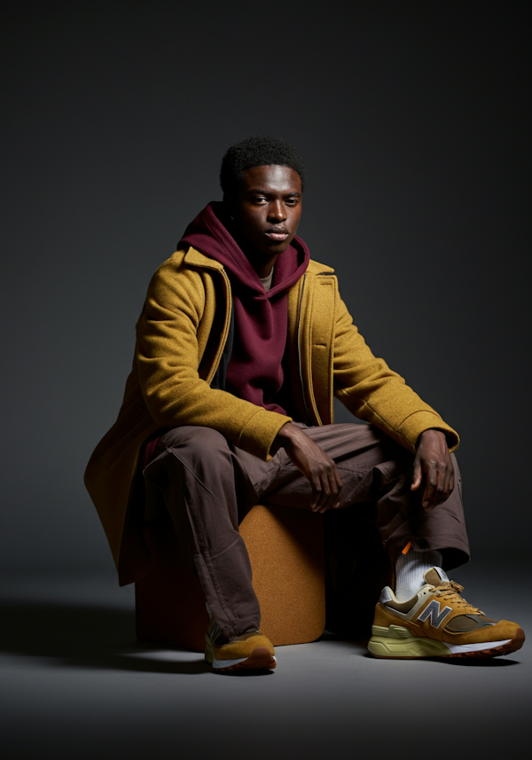 Stylish Young Man on Stool