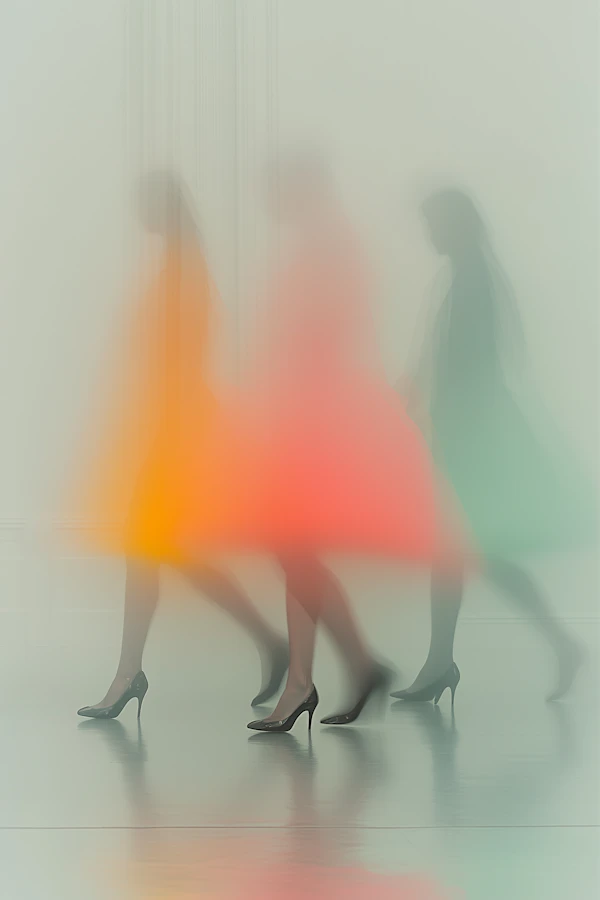 Ethereal Figures Walking