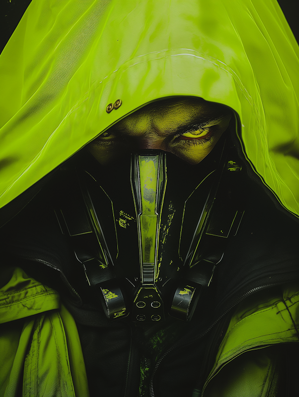 Futuristic Attire with Neon Green Highlights