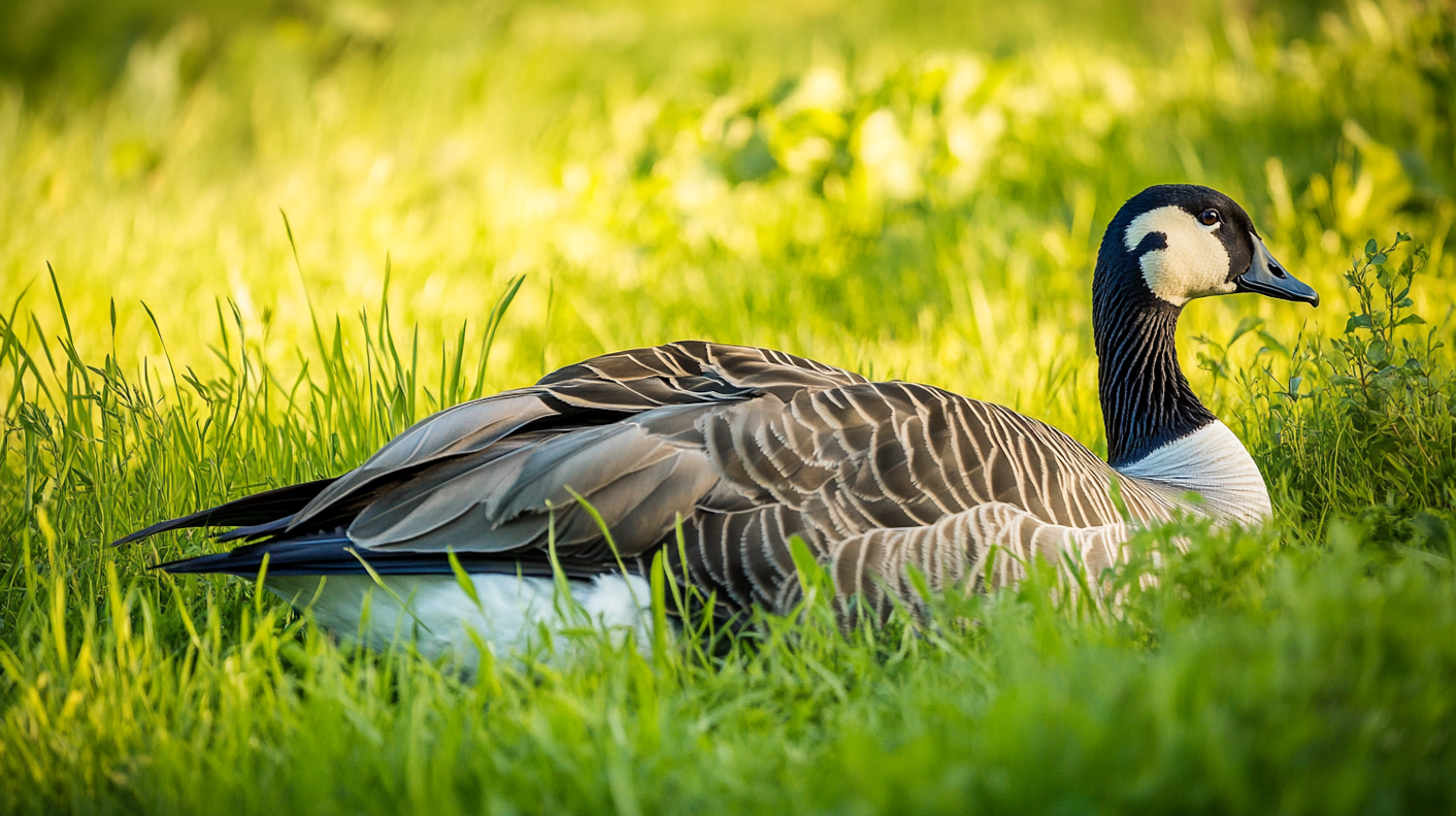 Canada Goose in Green Field