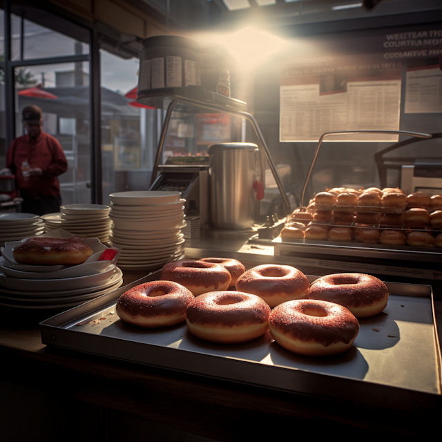 Morning Glow at the Local Doughnut Café