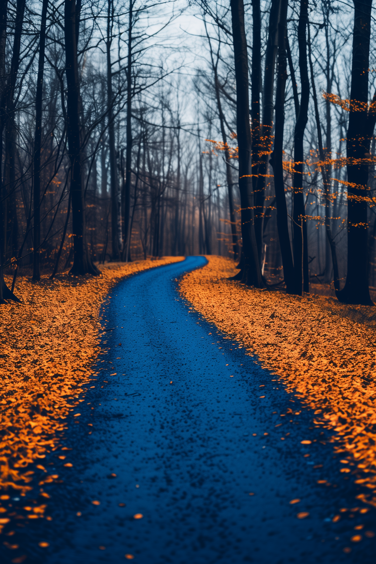 Misty Autumn Forest Pathway