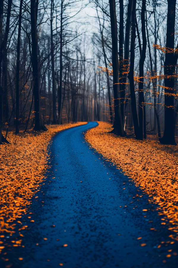 Misty Autumn Forest Pathway