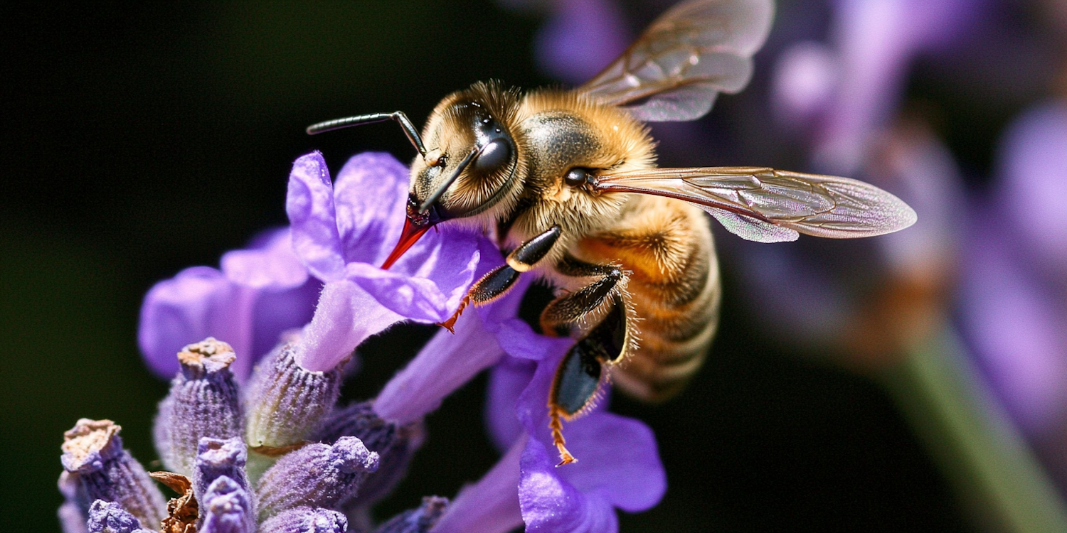 Bee on Purple Flower