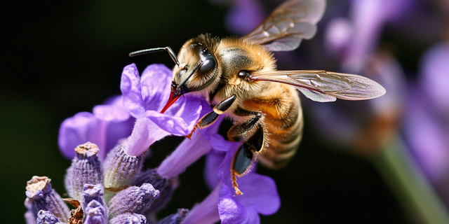 Bee on Purple Flower