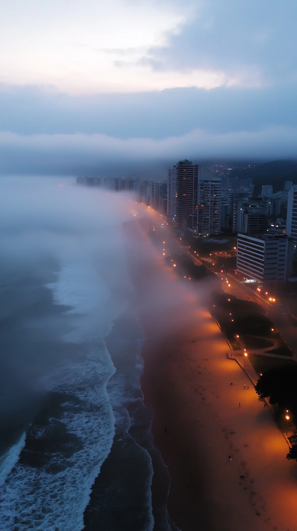 Coastal Cityscape at Dusk