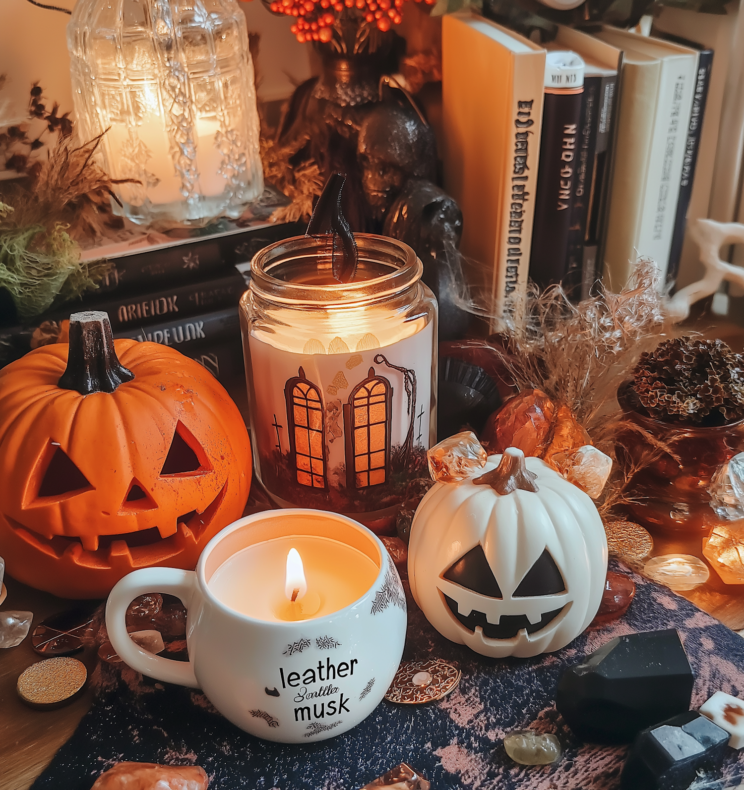 Cozy Autumnal Halloween Scene