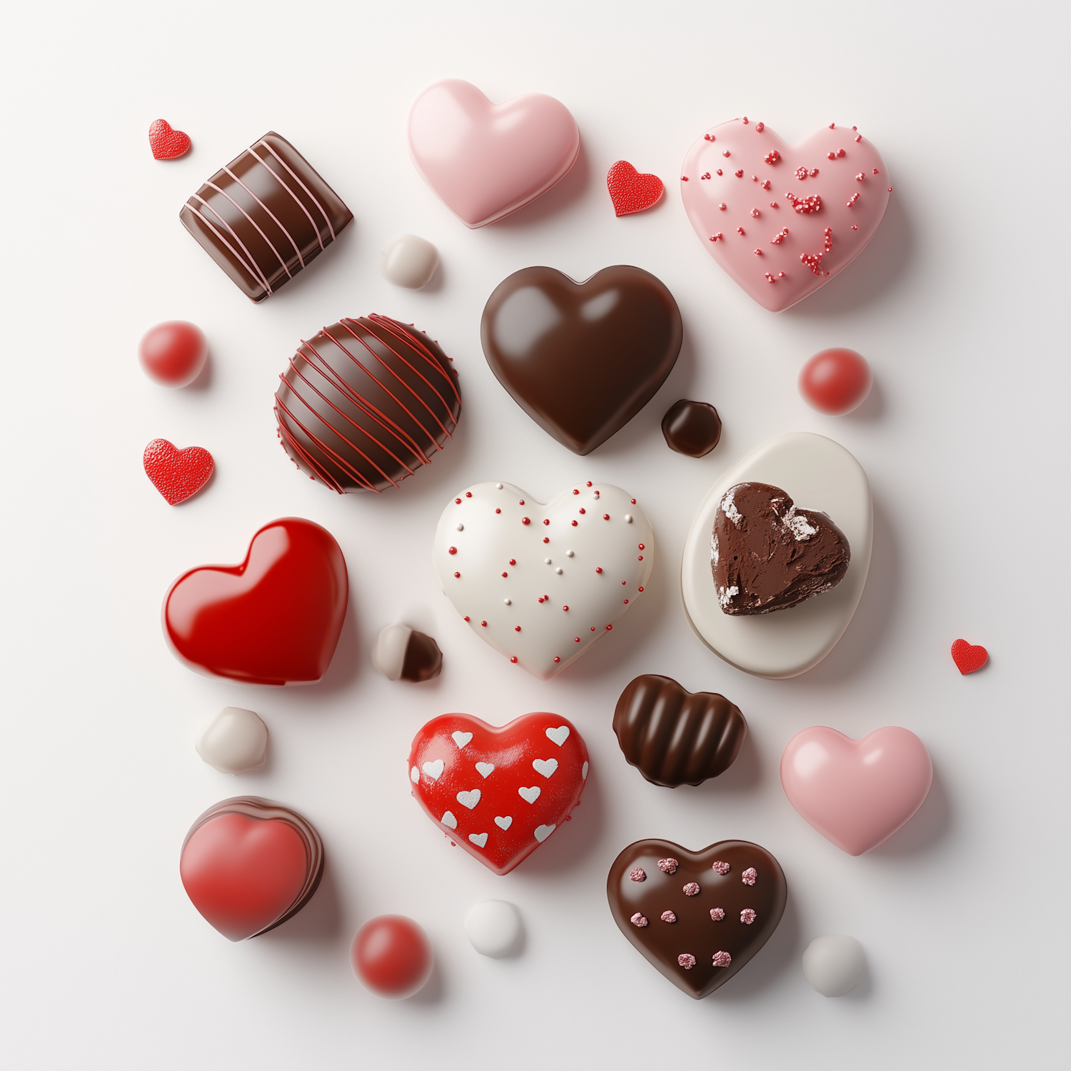 Heart-Shaped Chocolates and Candies