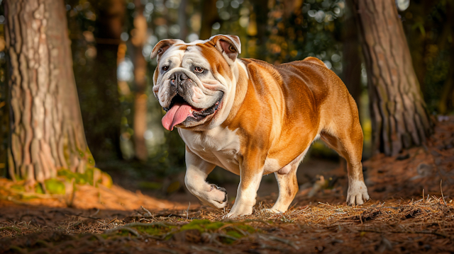 Bulldog in Forest