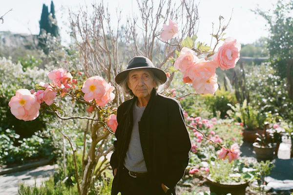 Elderly in Garden Scene