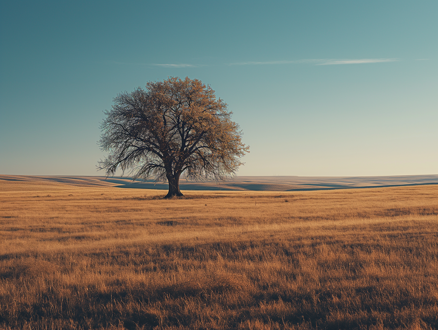 Solitary Tree in Serene Sunset