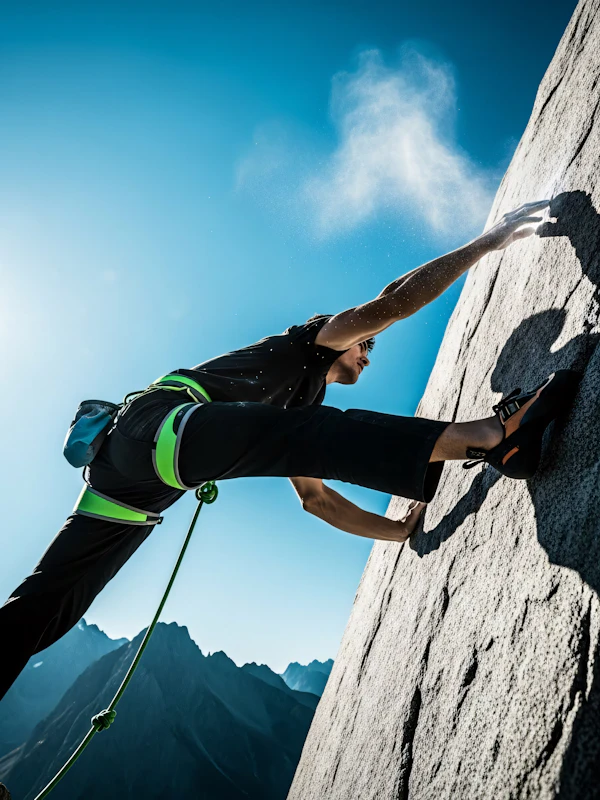 Climber on Rock Face