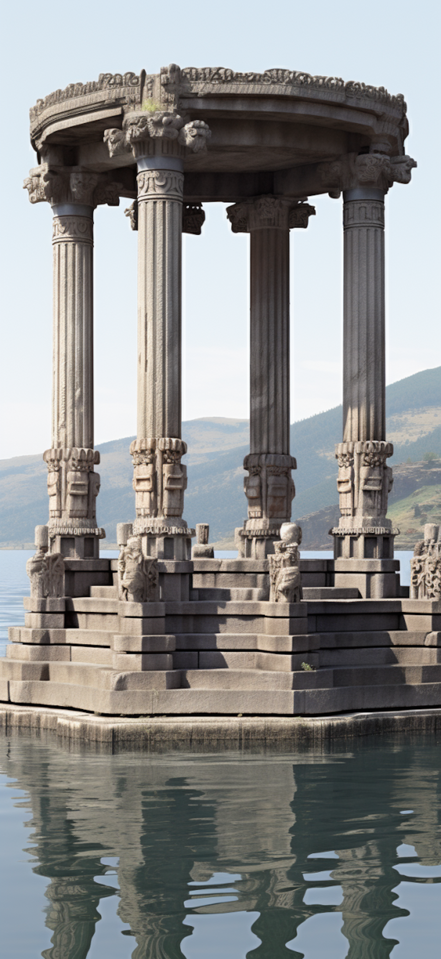 Classical Colonnade on the Waterfront