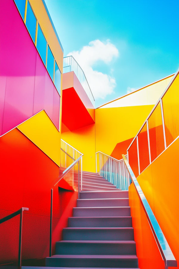 Vibrant Architectural Staircase